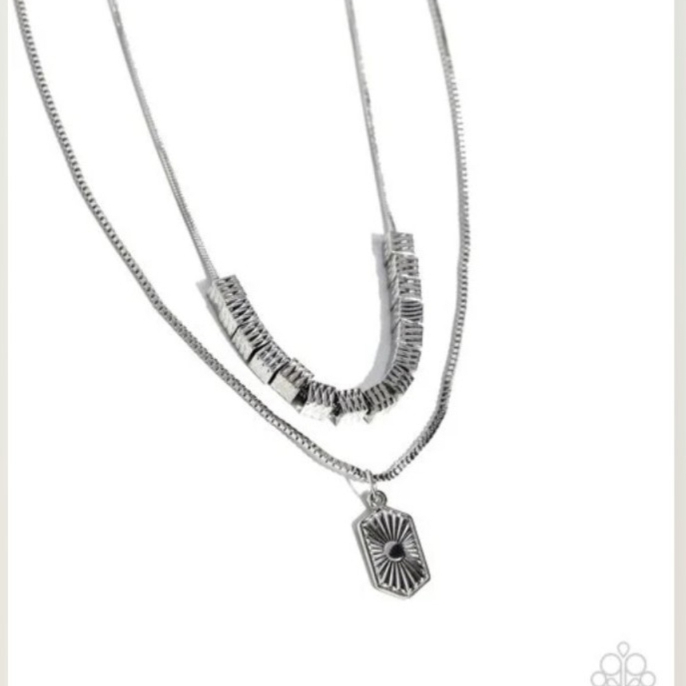 Paparazzi Silver Multi-Layer Necklace  Legato Silver Fashion Jewelry